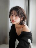 小顔に見せたい方の外はねレイヤーボブ×シースルーバング