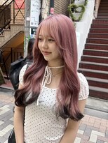 アソビセカンド 原宿(ASOBI 2nd)&nbsp;ピンクベージュ　ハイトーン　艶髪　ブリーチ　ダブルカラー