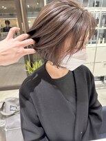 ステアケース ギンザセブン(stair:case ginza7)&nbsp;白髪ぼかしハイライトグレージュまとまる丸みショートボブ