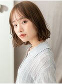 ミルクティーベージュ毛先パーマ小顔抜け感ボブY北浦和20代30代