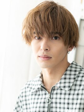 メンズヘア ビーセカンド 草加店(MENS HAIR B-2) ハイトーンカラーカジュアル伸ばしかけフルバングマッシュI草加