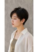 ハンサムショート×ダークブラウン白髪染め大人女性