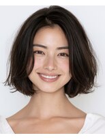 ルシードスタイル アウラ 松戸市五香(LUCIDO STYLE Aura)&nbsp;小顔ヘア。大人可愛い、くびれボブ。抜け感のあるココアベージュ