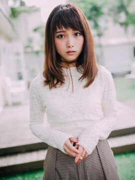 アジト ヘアーアンドリラクゼーション(AJITO HAIR&RELAXATION) ミルクティーカラー×ショートバング