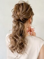 結婚式二次会ヘアセット☆大人可愛いモテ髪編み込みポニーテール