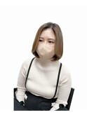 *前髪長めボブ×ベージュブラウン*