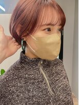 カノエ 博多ミスト店(canoe)&nbsp;ピンクブラウン ひし形 ボブ 30代40代シースルーバング