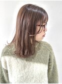 【FOLK】赤みなし透明感グレージュ☆似合わせ外ハネミディアム♪