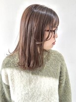 フォーク FOLK 【FOLK】赤みなし透明感グレージュ☆似合わせ外ハネミディアム♪