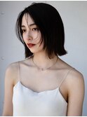 ◯波ウェーブパーマこなれミディアムパーマ薄めバング長めバング