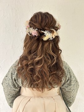 バサラ 大阪梅田店(VASARA) 卒業式　ハーフアップ　巻き下ろし　着物ヘア　卒業袴ヘア　大阪