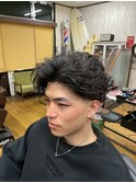 MEN’S HAIR/ブルーブラック/フェザーパーマ/ 印西　印西市
