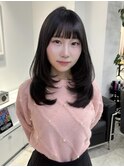 ミディアムレイヤー/ミディアム/顔周りカット/♪