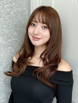 ルームバイシー 新宿(Loom. by Sea) ココアベージュ×レイヤー[小顔/黒髪/オリーブグレー]