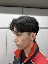 ニコ トウキョウ ロジック(nico TOKYO Logic) メンズセンターパートウルフセンターパートニュアンスパーマ襟足