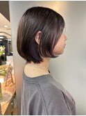 丸みショート×耳かけカラー