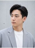 七三分け社会人就活ショートカット白髪染めスーツジャケット