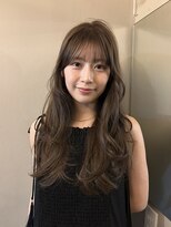 テテ ニコ(tete nico)&nbsp;【なりたりみ】ブラウンベージュロングレイヤー前髪カット