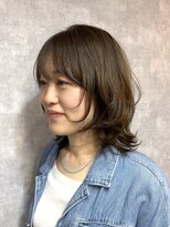 ウル(Ulu.) 30代40代大人可愛いひし形ふんわりウルフレイヤーボブ x前髪あり