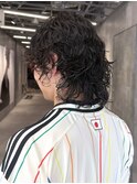メンズウルフレイヤーサーフカール海外風センターパートパーマ