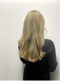 クリーミーブロンドベージュセミロングスタイル【林京平】