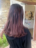 オシャマヘアー ウエスト店 グラデーションレッドブラウン