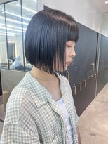 ロンドシエル 横浜(Lond ciel)&nbsp;黒髪でも可愛いミニボブ×フルバング【久保田夢美】横浜モード
