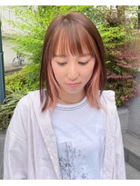 クエントバイアルティナ 大宮店(cuento by artina)&nbsp;ぱっつん前髪_バングカラー_イヤリングカラー_ペールオレンジ1