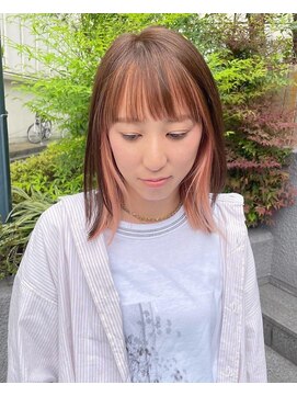 クエントバイアルティナ 大宮店(cuento by artina) ぱっつん前髪_バングカラー_イヤリングカラー_ペールオレンジ1