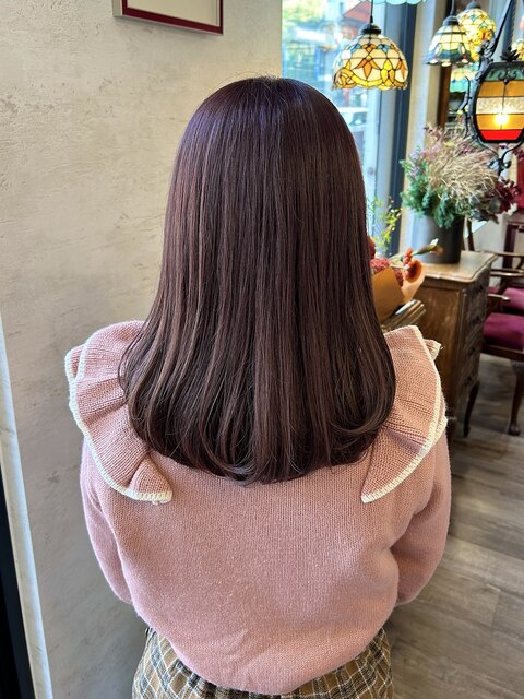 ピンクパープル/髪質改善/オージュア/縮毛矯正/髪質改善カラー