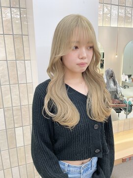 ロンドシェリ 仙台(Lond Cheri) ロングレイヤーカット ミルクティーベージュ ケアブリーチ 仙台