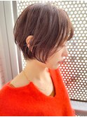 春の訪れ　大人カジュアルショート　艶カラー　小顔