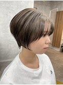 ショート/マッシュショート/アッシュグレー
