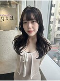 ショコラブラウン　透明感カラー　レイヤーカット　韓国ガーリー