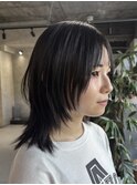 アプリコットオレンジ/くびれヘア/ウェーブショート［新潟］