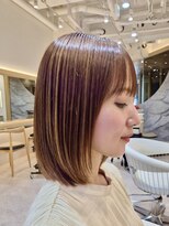 ソワネ 表参道(soigne) 表参道酸性ストレートミディアムボブアッシュグレー30代
