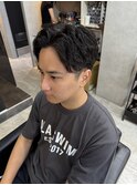 かき上げメンズショート スパイラルパーマ 毛流れパーマ
