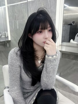 マウルルナ(MAEUL luna) 小顔へア 顔まわり 黒髪 オリーブグレー ココアベ ージュ