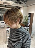 大人ショートボブ丸みショートカットマッシュショート前髪あり