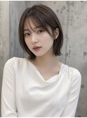 ワンホンレイヤ ー×ダークブルー[デジタルパーマ/ボブ/韓国]