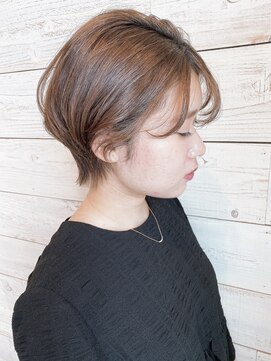 ベルコフレ 玉造店(Belle Coffret) 【Bellecoffret】シースルーバング くびれショート 韓国ヘア