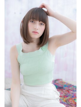 ミック 日暮里店(miq) シアカラー&シースルーバング…ナチュラルミディで透明感b