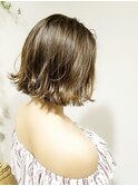 ローグヘアー【TAKA】エアリーショート外ハネオフィスボブパーマ