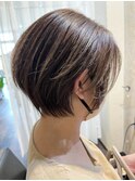 透明感ボブ/グレージュカラー/ボブルフミニボブココアベージュ