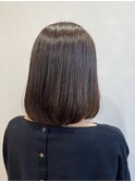 深みブラウン 大人ロブ スタイル