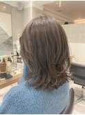 【佐久間史将】セミロングレイヤーカットx透け感グレージュ