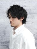 メンズウルフアップバング