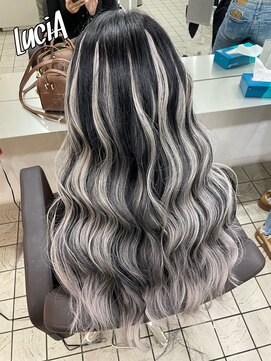 ルシア 京都四条河原町烏丸(LuciA) 【レミー100%/54cm】シールエクステ100枚×バレイヤージュ