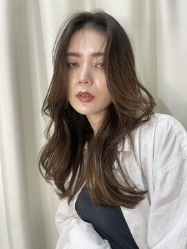 ニューヨークニューヨーク 梅田茶屋町店(NYNY) さりげなくモれる顔周りレイヤー×赤みの少ないブラウンカラー