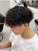 スパイラルパーマ/ツーブロック/ニュアンスデザイン
